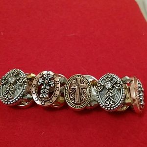 💗SALE💗Cross multi gold color stretch bracelet